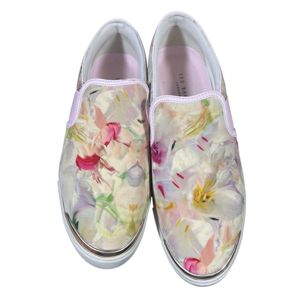 Ted Baker Laulei Womens Slip On Floral Sneakers Size 9 - Picture 2 of 13